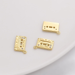 14K kullast teemandiga ripats Loomingulise disainiga vasest aksessuaarid ehete valmistamiseks DIY kaelakee k&auml;ev&otilde;ru k&otilde;rvar&otilde;ngas 1pcs