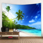 Sunshine Green Tree Beach Prinditud seinavaibad Hippie seinavaibad Boho seinavaibad Mandala taustaga seinakaunistuse tarvikud 75x75cm30x30inch