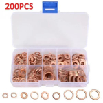 200 tk vasest tihendi mutrite ja poltide komplektid kinnitusdetailide kruvide seibide komplektid M5-M14 MYY 200pcs