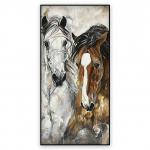 Loomade hobuste kaunistusmaal Abstraktne lihtsas stiilis l&otilde;uendplakat Elutoa seinamaalingud kaasaegse kodukaunistuse esteetika jaoks 50cm&times;150cm NoFrame