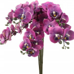 6 tk Kunstlikud orhideevarred Kunstlikud Phalaenopsis lilled P&auml;ris puudutusega orhideed Kunstlillede varred, kunstlikud orhideed kodukaunistuseks lilla