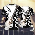 Suvised meeste T-s&auml;rgid Guitar Graphic 3D Mood Muusika T-s&auml;rk Pullover L&uuml;hikeste varrukatega O Kaelusega Rock Hip Hop Topid Suurem&otilde;&otilde;tmelised r&otilde;ivad 3XL