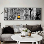 P&otilde;hjamaade maastik linnat&auml;nav l&otilde;uendimaal punane kollane auto vaade plakatid ja prindid seinapilt elutuba kodu dekoor raamita 20*40cm