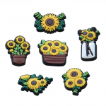 6tk Sunflower Series PVC Shoe Charms Kingakaunistused Kingatarvikud 6pcs