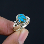 8x10 mm Looduslik Sinine Vask T&uuml;rkiis Kivist 925 Sterling H&otilde;be K&auml;sit&ouml;&ouml;na Valmistatud Ovaalse Kujuga Kivist S&otilde;rmus Naistele ja T&uuml;drukutele 5 sinine