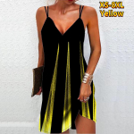 Naiste mood Seksikas 3D-sinine vilkuva valgusvihuga prindiga Olkaimeta kleit avara V-kaelusega Camisole kleit XS