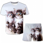 Beebipoiste r&otilde;ivad Kassiloomad 3D T-s&auml;rkide komplekt Suvine laste vabaajar&otilde;ivaste Multifilmikomplektid poistele T&uuml;drukutele 1-14 a Laste &uuml;likond 100