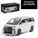 1:24 m&otilde;&otilde;tkavaga Toyota Alphard MPV automudel sulamist auto survevalatud m&auml;nguasja auto mudel, t&otilde;mmake tagasi Laste m&auml;nguasi kollektsion&auml;&auml;rid skaala mudel auto 20.3x9x7.5cm valge