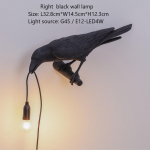 Led laualamp Lucky Bird elutuba Magamistoa voodi &auml;&auml;res Raveni lamp kodukaunistused wall Right-US must