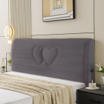 L&uuml;hike pl&uuml;&uuml;sist tolmukindel peatsi kate k&otilde;ikeh&otilde;lmav sametist tepitud voodipeakate Queen-size voodi seljaosa tolmukaitse kate W180 x H60cm tumehall v&auml;rv