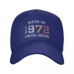 Uus, s&uuml;ndinud 1972. aastal, naiste pesapallim&uuml;ts, reguleeritav unisex, valmistatud 1972. aastal 50. s&uuml;nnip&auml;evaks kingitus isale, &otilde;ues Snapback suvem&uuml;tsid Adjustable Cap