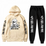 Meeste komplekt Anime Jujutsu Kaisen Gojo Satoru kapuutsiga p&uuml;ksid vabaaja 2tk meeste naiste unisex komplektid pikkade varrukatega moodsad dressipluusid S