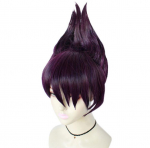 Naised Danganronpa V3: Killing Harmony Momota Kaito Tumelilla l&uuml;hike kuumakindel kiust juustest parukas Dangan Ronpa kost&uuml;&uuml;m Cosplay parukad One Size lilla