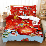 J&otilde;ulu voodipesukomplekt J&otilde;ulutekk ja padjap&uuml;&uuml;r &uuml;heinimesevoodi kaheinimesevoodi t&auml;issuuruses Kodu Magamistoa voodipesu King-size voodi DE 100x135cm