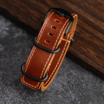 MERJUST k&auml;sitsi valmistatud vintage 20 mm 22 mm pruun roheline G10 ehtsast nahast NATO kellarihm Amry Pilot kellarihma k&auml;ev&otilde;rule 20mm