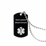 Medical Alert Ripats Kaelakee Diabeetiline Astma S&uuml;damehaigus Roostevabast Terasest Kaelakeed Naised Mehed Mood Meditsiiniline Hoiatus Aksessuaarid