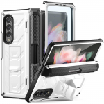 Armorer Tugev Telefonikate Samsung Galaxy Z Fold 4 3 Fold3 jaoks Hinge P&otilde;rutuskindel Pliiatsihoidja Alus Kate Samsung Z Fold 3 5G valge