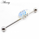 Alisouy 1tk roostevabast terasest 14G opaalkivist t&ouml;&ouml;stusliku kangi tellingutega k&otilde;rvar&otilde;ngas &uuml;mmargune k&otilde;rva k&otilde;hr Helix Tragus augustamise ehted