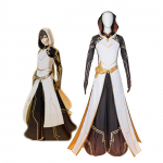 Imapct Zhongli Archon Skin Cosplay kost&uuml;&uuml;m, t&auml;iskomplekt Halloween Cosplay meestele ja naistele L-(Suit+Wig)