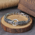 &Auml;ra kunagi tuhmu Rock Viking Wolf Charm K&auml;ev&otilde;ru Meeste Roostevabast Terasest V&otilde;rgust kett Wolf Punk K&auml;ev&otilde;rud Biker Ehted Ilma karbita 19cm kuld
