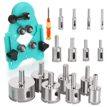 Teemantaugusae komplekt 15 tk plaadiaugusae komplekt koos puurimisjuhikuga 6mm-50mm /1/4''- 2  keraamika, klaasi, portselani, marmori jaoks kollane