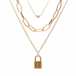 Naiste lukk ripats kaelakee naiste v&otilde;ti s&uuml;damekujuline mitmekihiline kaelakee Steampunk ehteid kingitus kuld