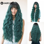 HAIRCUBE Pikad rohelise lainega s&uuml;nteetilised parukad Naturaalsed k&otilde;rge temperatuuriga kiust parukad naistele Cosplay Party Naturaalsed tukkidega parukad