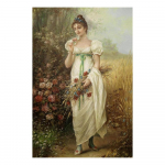 Renessansi esteetika Hans Zatzka maalide reproduktsioonitr&uuml;kised Plakat Noble Lady In the Garden L&otilde;uendimaal Seinakunst Cuadros 50x70cm no frame