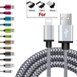 Eriti pikk kiirlaadimiskaabel USB-laadija kaabel iPhone'i/Androidi/t&uuml;&uuml;p-C jaoks &ndash; 3m/2m/1m 3m for iPhone