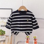 Kontrastne T-s&auml;rk S&uuml;gis Uus br&auml;ndi pikkade varrukatega T-s&auml;rgid Multikad Tr&uuml;kitud O-kaelusega Topid Beebi Trendikad riided &Otilde;huke pehme p&otilde;hjaga s&auml;rk 90cm