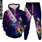 Noot 3D Prindiga Meeste Spordidress, 2 tk. Komplektid S&uuml;gisene kevadine dressipluus + pikad p&uuml;ksid Sport naiste moer&otilde;ivad &uuml;likond S-6XL 6XL