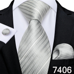 H&otilde;behall 8,5 cm kaelasideme komplekt meestele T&auml;istriibuline siidist lips Hanky ​​mansetin&ouml;&ouml;bid Pulma&auml;ri lips N-7406