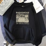 Moodne Radioheadi kapuuts Unisex/Wo Unisex rokkb&auml;ndi muusikaf&auml;nnidele dressipluusid Suurem&otilde;&otilde;tmelised graafilised riided Harajuku paariline dressipluus Unisex 2XL