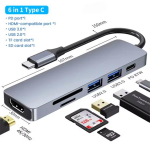 T&uuml;&uuml;p C dokkimisjaam USB C jaotur kuni 4K 30Hz HDMI-ga &uuml;hilduv USB 3.0 jaoturi adapter PD 100W laadimine Macbook Pro s&uuml;learvuti PC tarvikud