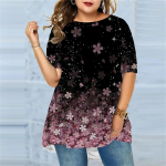 L&uuml;hikeste varrukatega naiste T-s&auml;rgid Suvised naiste lilledega T-s&auml;rgid Naiste vabaaja topid Suured &uuml;mara kraega T-s&auml;rk Pullovers T-s&auml;rk L