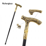 Kuldne luksuslik hirvek&auml;epide jalutuskepp, mood, dekoratiivne jalutuskepp, h&auml;rrasmees, elegantne jalutuskepp, 90 cm oranž