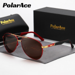 PolarAce Unisex vintage k&auml;rnkonnaprillid suure raamiga topelttala vedrujalaga polariseeritud s&otilde;idu p&auml;ikeseprillid, UV400 kuld/must