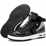 Four Seasons UNISEX mootorratta saapad, suured p&ouml;&ouml;rlevad nupud, nahast libisemisvastased kokkup&otilde;rkevastased mootorrattasaapad, meeste spordijalatsid 44 hall v&auml;rv/must