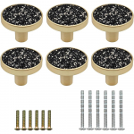 6 tk kullast kapinupud, kapi riistvara, Blingi metallist sahtlit&otilde;mbed ja -nupud kappide, kummutite ja paljude muude kodu- ja kontorim&ouml;&ouml;bli jaoks must