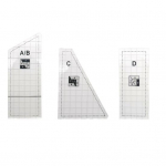 1 komplekt lapikujulist joonlauda teppimise l&otilde;ikemall Teppimise l&otilde;ikamisvorm Suure t&auml;psusega l&auml;bipaistva tr&uuml;kiga korduvkasutatav purunemisvastane &otilde;mbluslapi joonlaud A