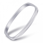 Naiste 6 mm avatud 2 rida inkrusteeritud tsirkoonist geomeetrilisest titaanist terasest k&auml;ev&otilde;ru