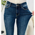 Mood Seksikad k&otilde;hnad k&otilde;rge elastsed teksap&uuml;ksid naistele Kontori-daam K&otilde;rge v&ouml;&ouml;kohaga pliiats Rebenenud Teksad P&uuml;ksid Slim Fit Naiste P&uuml;ksid 30472 XS sinine