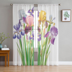 Lilleline l&auml;bipaistev kardin elutuppa Moodsad Voile t&uuml;lli aknakardinad magamistoa k&ouml;&ouml;gi kardinad 135W x 114H(cm)