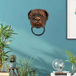 Disain Uksekoputaja dekoratiivne koer Doorknocker seinakunst Resin k&auml;sit&ouml;&ouml; English Bulldog
