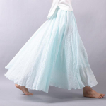 Naiste kahekihiline linane maksiseelik, plisseeritud vintage Boho Maxi pikk vabaaja puuvillane rannaseeliku kleit 95cm