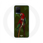 Coque pour Vivo Y21s 2021 / Y21 2021 Pionus Perroquet Rouge