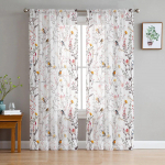 Kevadlind P&auml;ikese&otilde;is Orhidee Retro Magamistoa L&auml;bipaistvad L&auml;bipaistvad Kardinad Puhkusekaunistus Aken Voile t&uuml;llkardin 135W x 114H(cm)