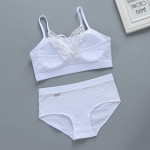 Teismeliste t&uuml;drukute spordirinnahoidja komplekt J&otilde;usaali aluspesu Juhtmevaba t&uuml;drukute spordirinnahoidja puuvillane + alusp&uuml;ksid 2tk 8-14Y one size must