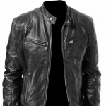 Cafe Racer Biker Nahkjakk Must ja Pruun Pehme Lambanaha Nahk XL must
