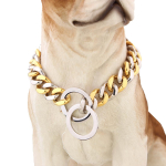 15 mm uus kuldkarva husky lemmikloomakoer titaanist terasest roostevabast terasest kuldse kauboiketi vahel, kett, poleeritud kaelarihm 18inch beige